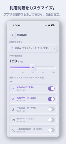 利用制限をカスタマイズ。